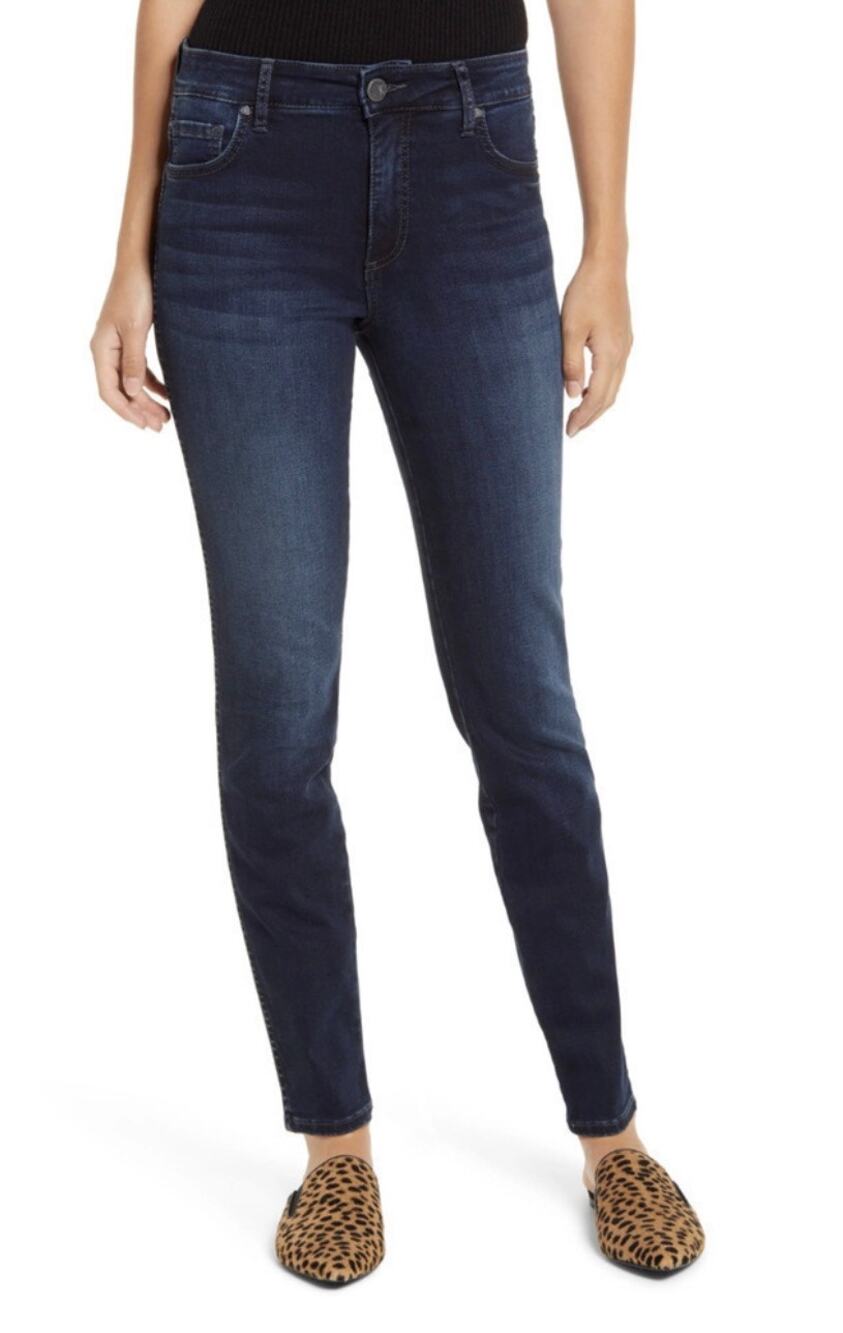 Kut from the Kloth Donna Ankle Skinny Jeans Women 12 Dark Wash Blue Denim
